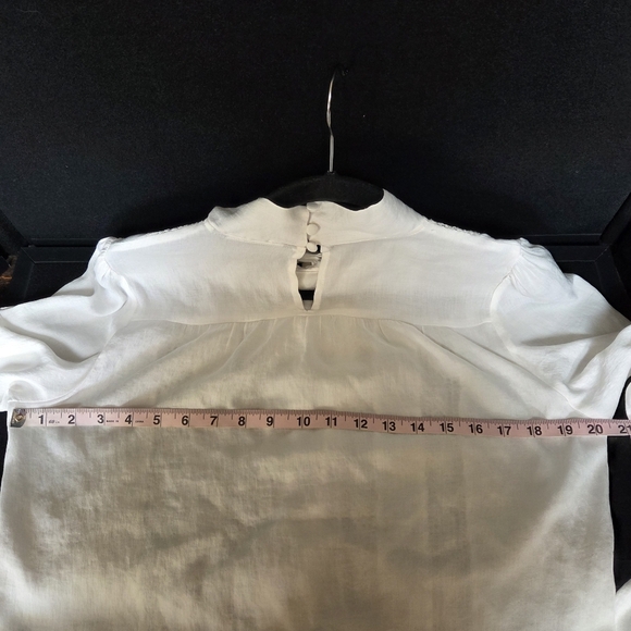 ZARA White Lace Trim Blouse Medium - Picture 3 of 11